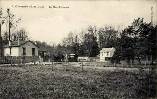 CPA Crosne Essonne, La Rue Simonne