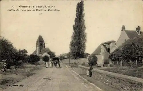 CPA Gometz la Ville Essonne, Entrée du Pays par la Route de Monthléry
