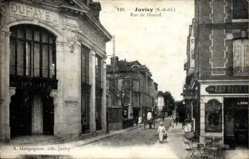 Ak Juvisy sur Orge Essonne, DUFAYE, Rue de Draveil,  Architektur, Vins AUX DEUX 6