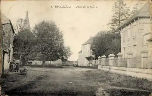 CPA Saint-Escobille Essonne, Place de la Mairie
