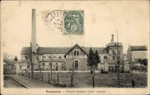 Ak Essonnes Essonne, Papierfabrik, Gebäude, Schornstein,  Ansicht, Poststempel