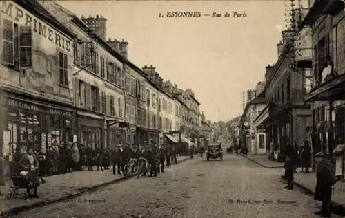 Ak Essonnes Essonne, Rue de Paris