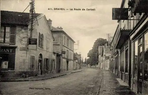 Ak Draveil Essonne, Rue La Route de Corbell, Häuser, Straßenansicht, Photo Leprualer, Juvisy