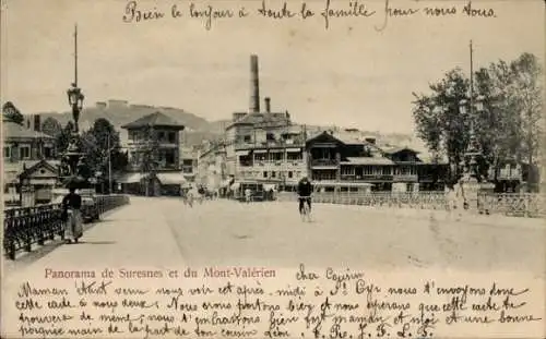 Ak Suresnes Hauts de Seine, Panorama,  Mont-Valérien, postkartentext in Französisch