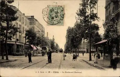 Ak Clichy Hauts de Seine, Boulevard National