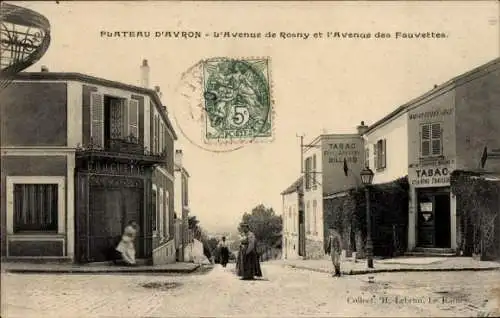 CPA Seine Saint Denis, Plateau d'Avron, Avenue de Rosny et Avenue des Fauvettes