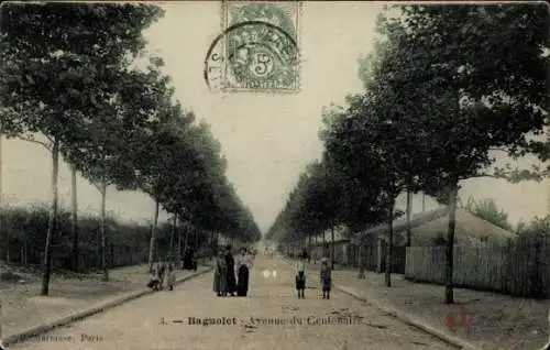 Ak Paris XX, Boulevard Avenue du Centenaire, Bäume, Personen, Straßenansicht