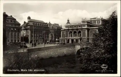 Ak Stockholm Schweden,  Motiv aus dem Strom,  Gebäude