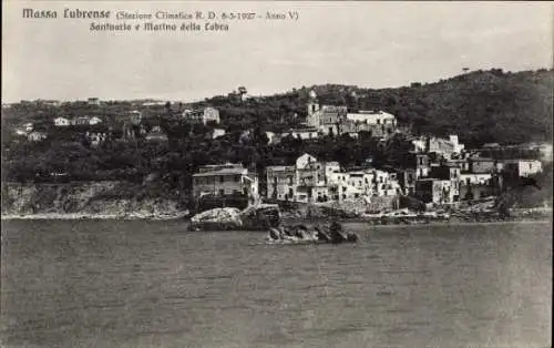 Ak Massa Lubrense Neapel Campania, Küstenansicht, Häuser am Wasser, Santuario e Marina della Cobr