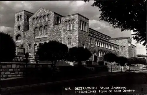 Ak Thessaloniki Griechenland, Blick auf die Kirche Agios Dimitrios, venezianische Architektur
