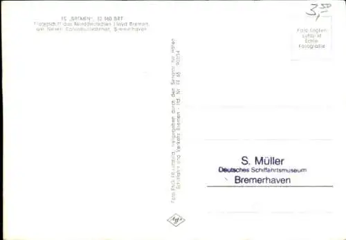 Ak Bremerhaven, Das Passagierschiff TS BREMEN liegt am Columbusbahnhof in Bremerhaven. Es ist ...