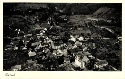 Ak Gurtweil Waldshut Tiengen am Hochrhein, Fliegeraufnahme
