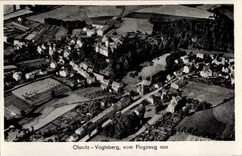 Ak Vogtsberg Oelsnitz Vogtland, Fliegeraufnahme