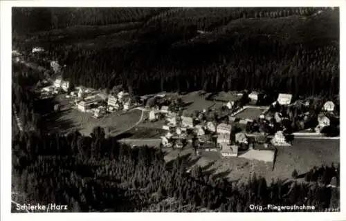 Ak Schierke Wernigerode im Harz, Fliegeraufnahme