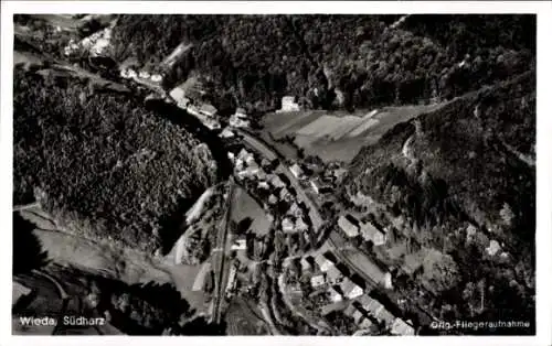 Ak Wieda Walkenried Harz, Fliegeraufnahme