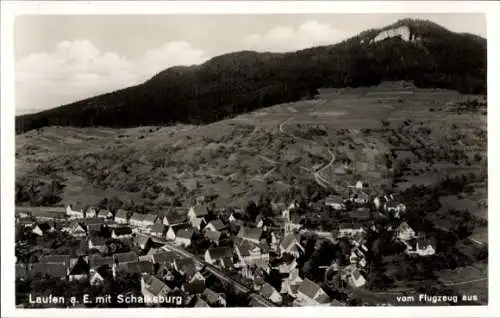 Ak Laufen an der Eyach Albstadt im Zollernalbkreis, Fliegeraufnahme, Schalksburg