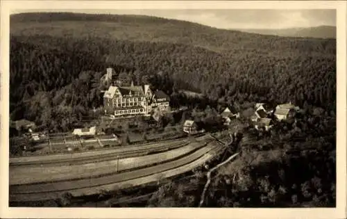 Ak Waldhausen Lorch im Remstal, Erholungsheim Elisabethenberg, Waldhausen, Luftaufnahme