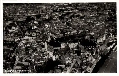 Ak Pforzheim im Schwarzwald, Vogelperspektive, Stadtansicht,  Architektur, Schwarzwald