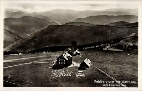 Ak Feldberg Schwarzwald, Fliegeraufnahme, Gasthaus, Feldbergturm