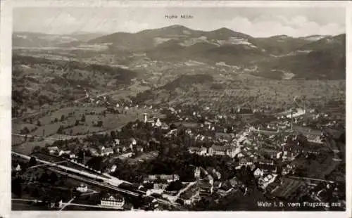 Ak Wehr in Baden, Fliegeraufnahme
