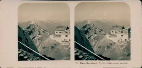 Stereo Foto Bayrischzell im Mangfallgebirge Oberbayern, Wendelstein, Wendelsteinkirchlein, Ausblick