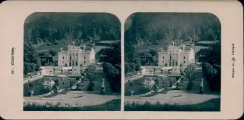 Stereo Foto Linderhof Ettal Oberbayern, Schloss Linderhof