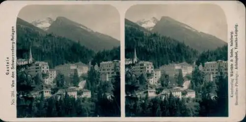 Stereo Foto Bad Gastein Badgastein in Salzburg, Von den Schwarzenberg-Anlagen