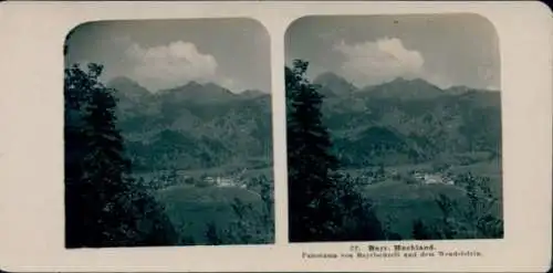 Stereo Foto Bayrischzell im Mangfallgebirge Oberbayern, Panorama mit Wendelstein