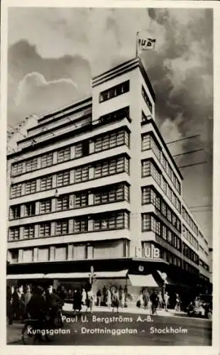 Ak Stockholm Schweden, Bilder eines Gebäudes, PUB, Paul U. Bergströms, Drottninggatan, Kungsgatan
