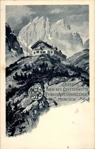Ak Ellmau in Tirol, Gruttenhütte, Turner-Alpenverein München