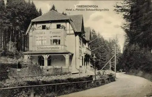 Ak Friedrichroda im Thüringer Wald, Hotel-Pension Schauenburgmühle