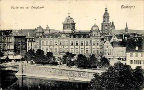 Ak Heilbronn am Neckar, Hauptpostgebäude, Architektur, Stadtansicht,  
