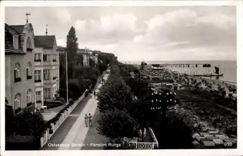 Ak Ostseebad Bansin Heringsdorf auf Usedom, Pension Runge, Strand