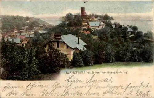 Ak Hamburg Altona Blankenese, Süllberg, Blick vom Bismarckstein