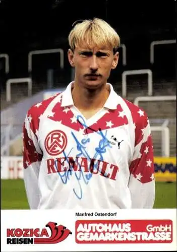 Autogrammkarte Fußballer Manfred Ostendorf, Rot Weiss Essen, Autogramm