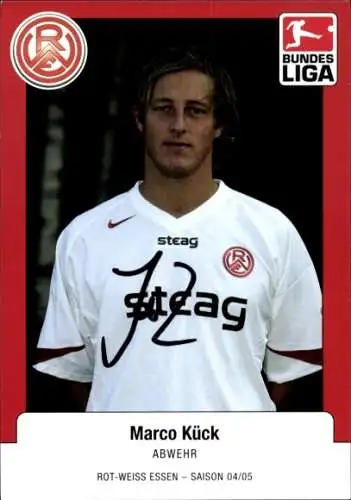 Autogrammkarte Fußball Marco Kück, Rot Weiss Essen, Autogramm