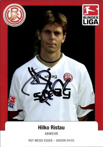 Autogrammkarte Fußballer Hiko Ristau, Rot Weiss Essen, Autogramm