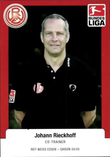 Autogrammkarte Co Trainer Johann Rieckhoff, Rot Weiss Essen, Autogramm