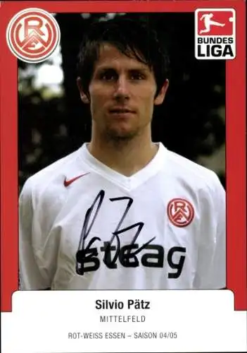 Autogrammkarte Fußballer Silvio Pätz, Rot Weiss Essen, Autogramm