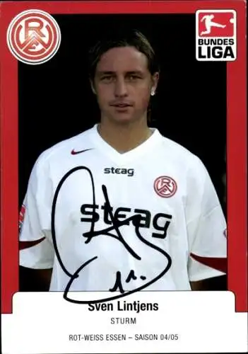 Autogrammkarte Fußballer Sven Lintjens, Rot-Weiss Essen, Autogramm