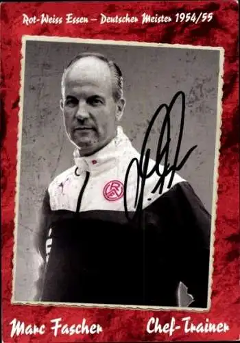 Autogrammkarte Chef Trainer Marc Fascher, Rot Weiss Essen, Autogramm
