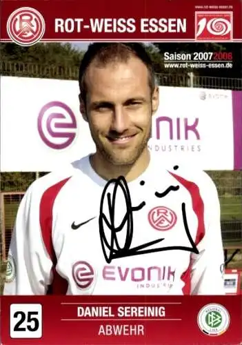 Autogrammkarte Fußballer Daniel Sereinig, Rot Weiss Essen, Autogramm