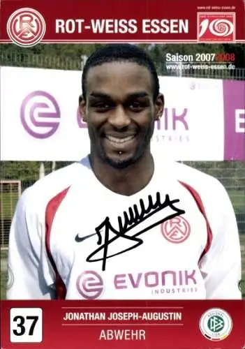 Autogrammkarte Fußballer Jonathan Joseph Augustin, Rot-Weiss Essen, Autogramm