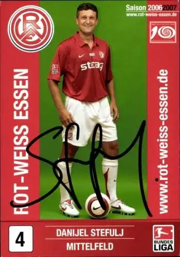 Autogrammkarte Fußballer Danijel Stefulj, Rot Weiss Essen, Autogramm