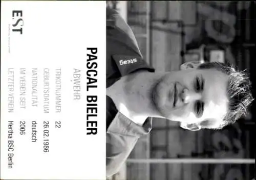 Autogrammkarte Fußballer Pascal Bieler, Rot Weiss Essen, Autogramm