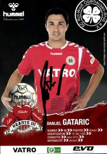 Autogrammkarte Fußballer Danijel Gataric, Rot-Weiss Oberhausen, Autogramm