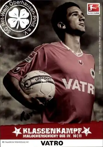 Autogrammkarte Fußballer Dominik Borutzki, Rot-Weiss Oberhausen, Autogramm