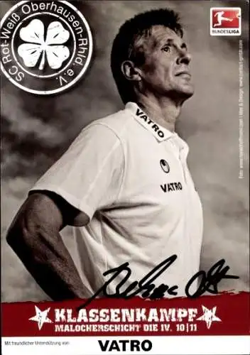 Autogrammkarte Torwarttrainer Manfred Behrendt, Rot-Weiss Oberhausen, Autogramm