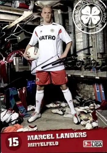 Autogrammkarte Fußballer Marcel Landers, Rot-Weiß Oberhausen, Autogramm