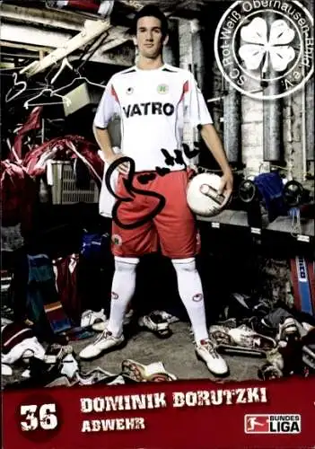 Autogrammkarte Fußballer Dominik Borutzki, Rot-Weiss Oberhausen, Autogramm